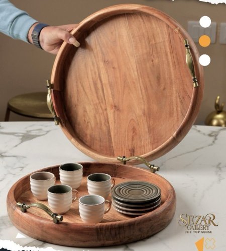 Sila-24 acacia wood طقم صواني